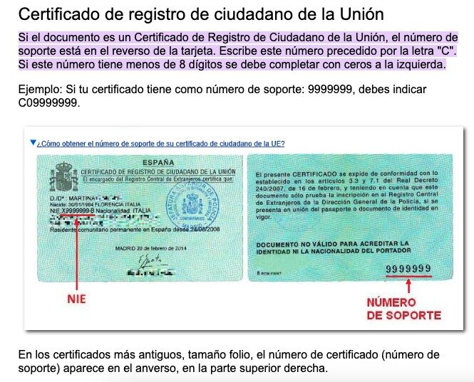 Certificado de Registro de Cidadãos da União